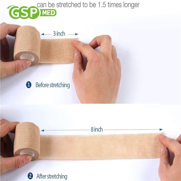 COPOLY Directly Sale 95% Nonwoven And 5% Spandex With 200% To 220% High Elastic Cohesive Bandage Vet Wrap Bandage Factory